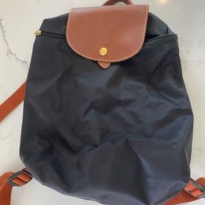 Black Longchamp Le Pilage backpack